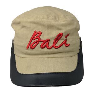 Bali Strapback Cadet Army Cap Hat Tan One Size Embroidered Adjustable